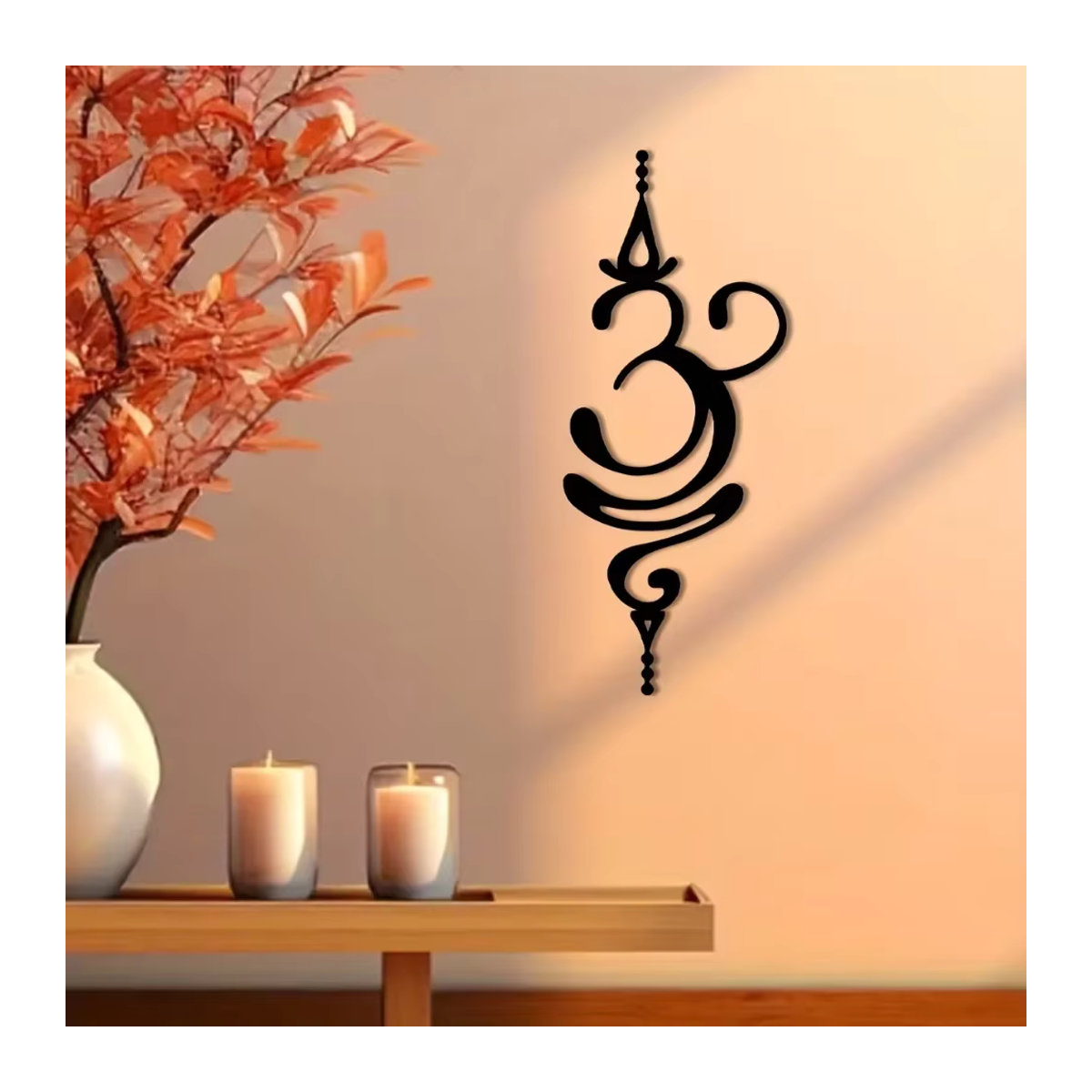 HELLOYOUNG Wandkunst aus Metall mit Sanskrit Typografie für Yoga und Meditation in Schwarz - Bild 3