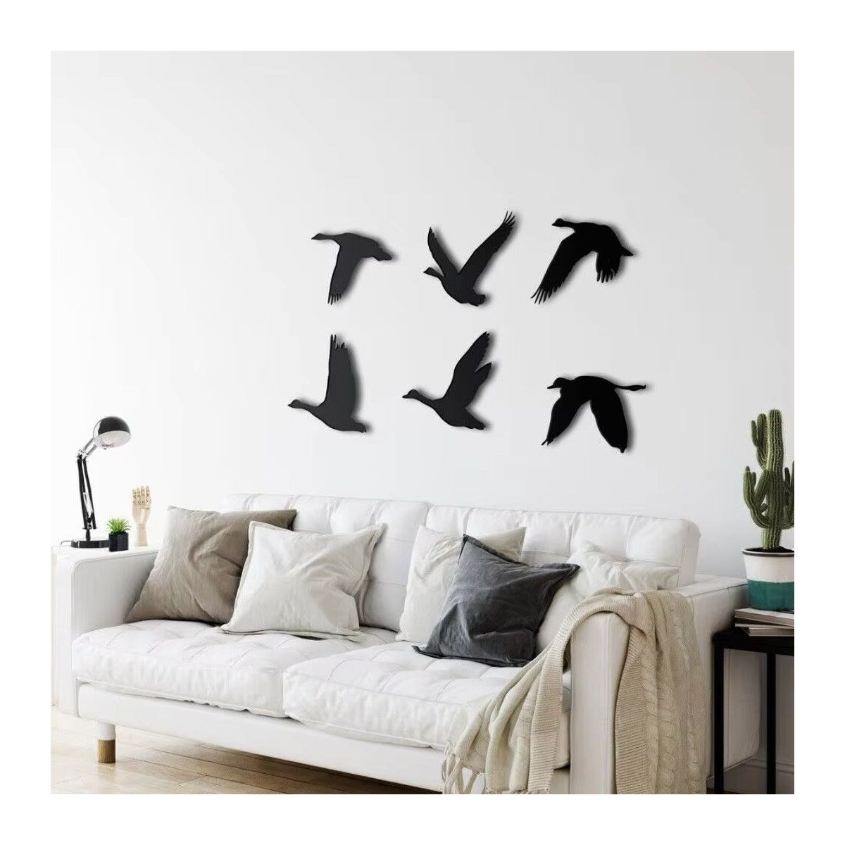 HELLOYOUNG Wandkunst Gänse aus Metall in Schwarz, minimalistische Wanddekoration für dein Zuhause - Bild 2