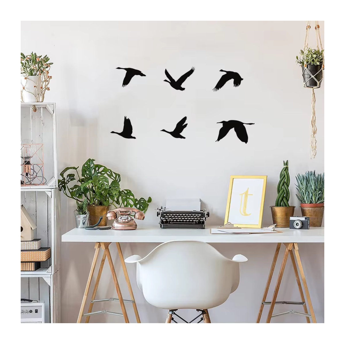 HELLOYOUNG Wandkunst Gänse aus Metall in Schwarz, minimalistische Wanddekoration für dein Zuhause - Bild 4