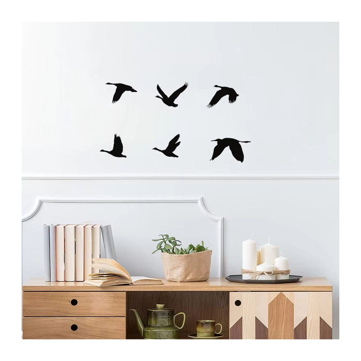 HELLOYOUNG Wandkunst Gänse aus Metall in Schwarz, minimalistische Wanddekoration für dein Zuhause - Bild 5