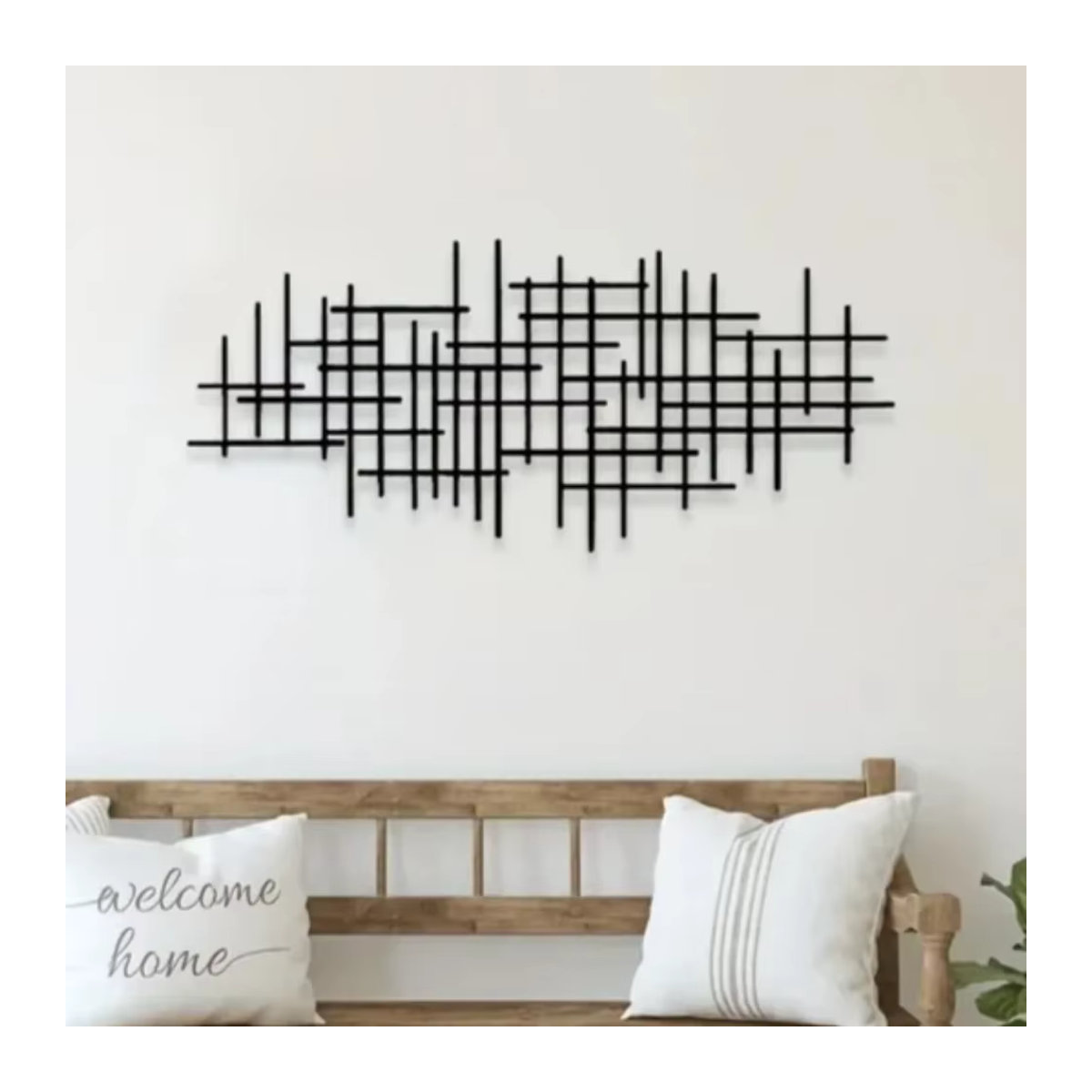 HELLOYOUNG Wandkunstskulptur aus Metall in Schwarz mit geometrischem Muster als moderne Wanddekoration - Bild 3