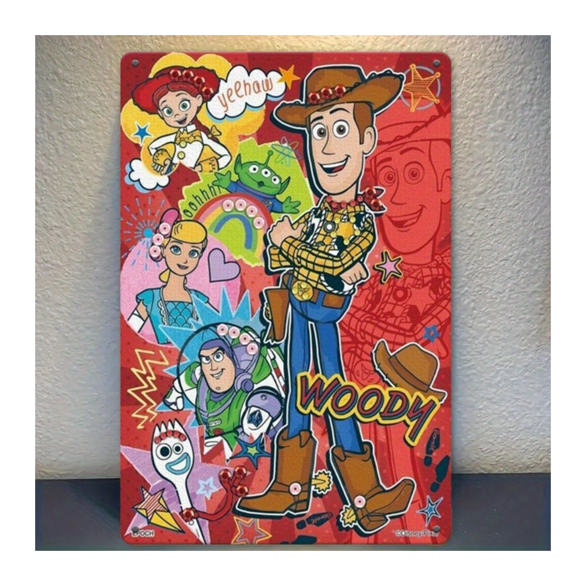 HELLOYOUNG Woody Blechschild im Western-Stil als Vintage Wanddekoration aus Metall, mehrfarbig, Hochformat, B: 30 cm, H: 30 cm, T: 2 cm - Bild 1