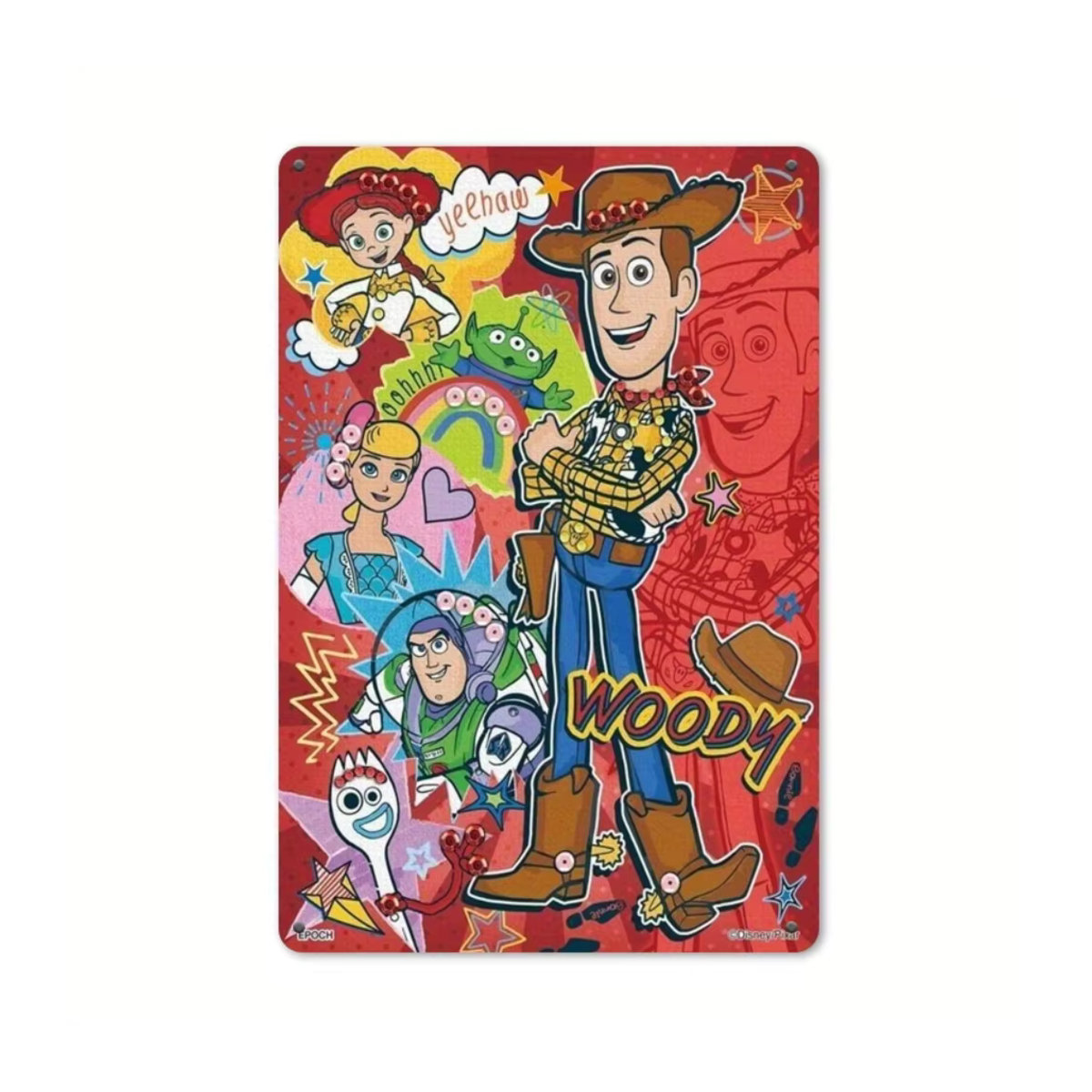 HELLOYOUNG Woody Blechschild im Western-Stil als Vintage Wanddekoration aus Metall, mehrfarbig, Hochformat, B: 30 cm, H: 30 cm, T: 2 cm - Bild 3