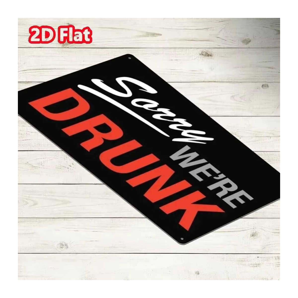 HELLOYOUNG Zinnschild SORRY WE'RE DRUNK Wanddeko aus Metall in Schwarz, B: 30 cm, H: 20 cm - Bild 4
