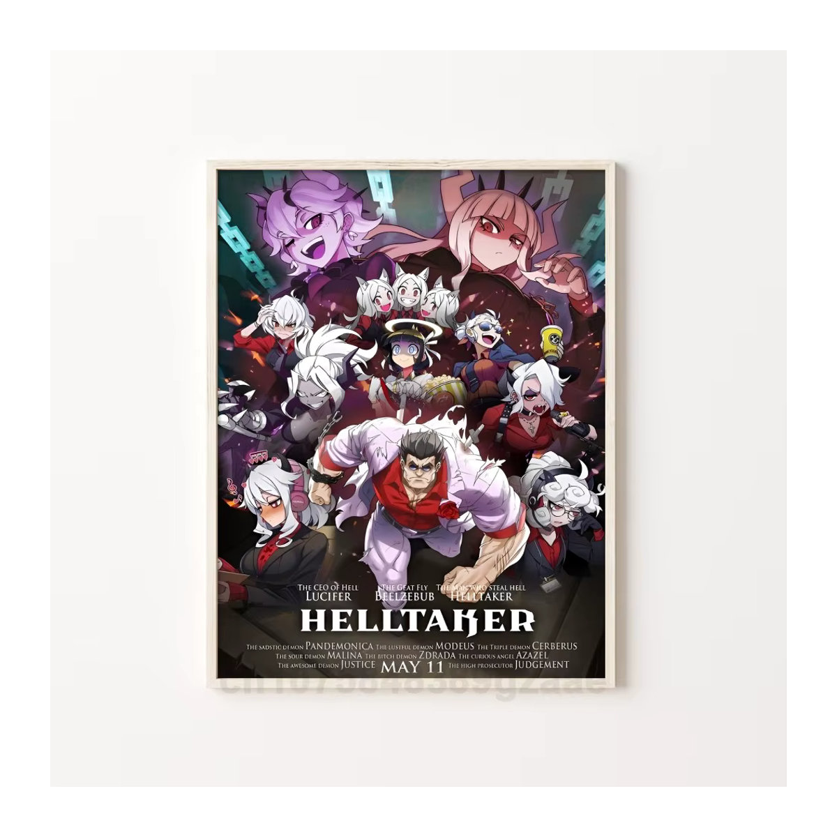 Helltaker Anime-Poster als selbstklebender, wasserfester Papieraufkleber für deine Wanddekoration in Mehrfarbig - Bild 7