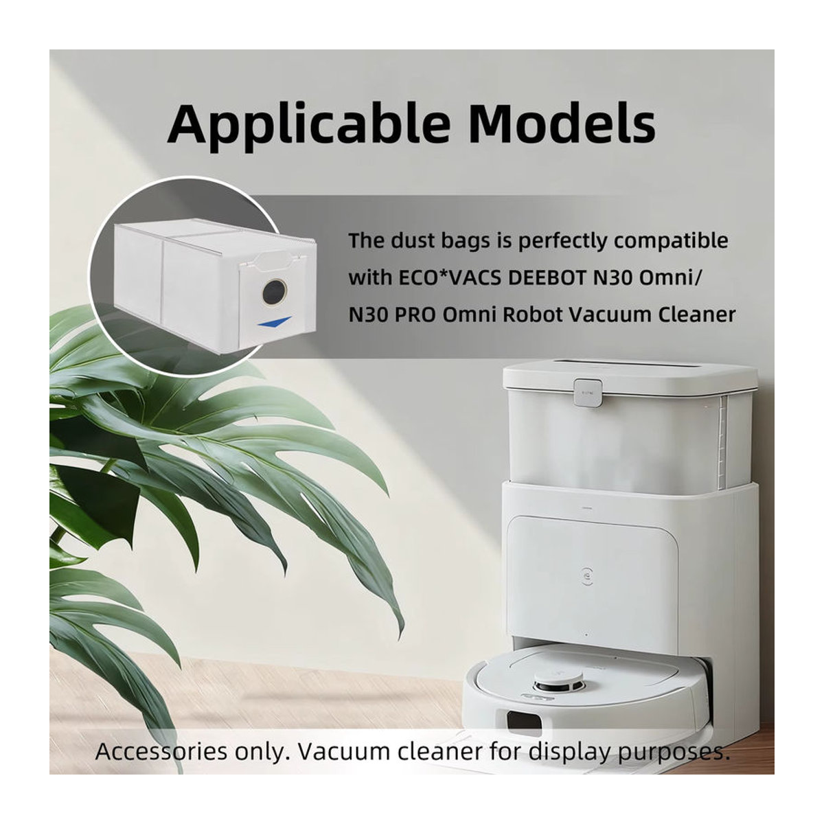 Heloxyo 10er-Pack N30-Staubbeutel in Weiß, kompatibel mit ECOVACS DEEBOT N30 Omni und N30Pro Omni Roboterstaubsauger mit 4-Schicht-Filtration - Bild 2