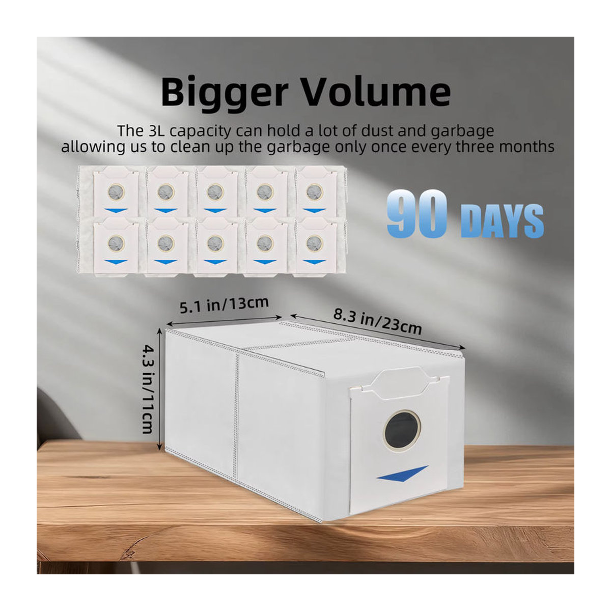Heloxyo 10er-Pack N30-Staubbeutel in Weiß, kompatibel mit ECOVACS DEEBOT N30 Omni und N30Pro Omni Roboterstaubsauger mit 4-Schicht-Filtration - Bild 3