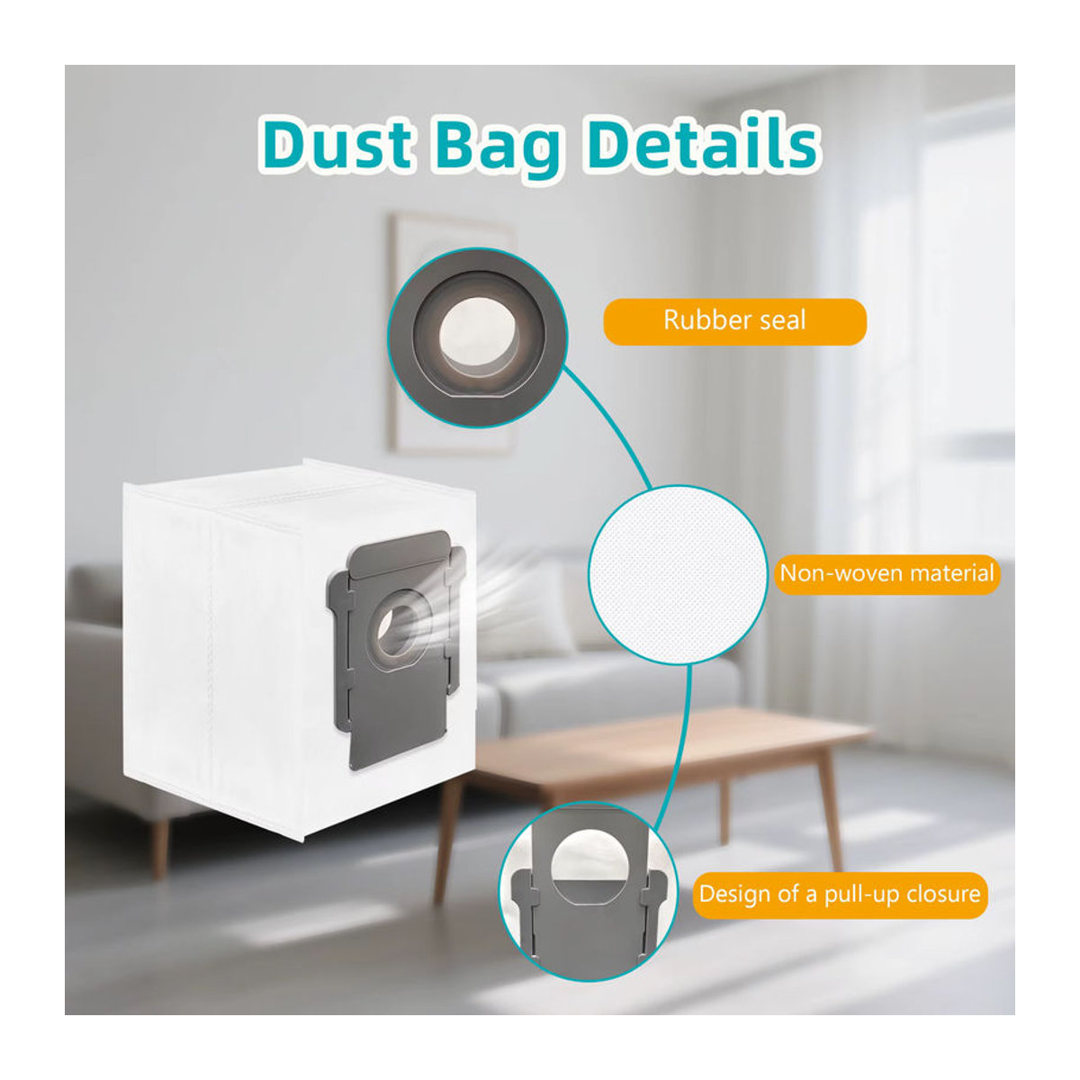 Heloxyo Staubsaugerbeutel kompatibel mit iRobot Roomba Clean Base i7, i7+, i8, i8+, i3, i3+, i4, i4+, i5, i5+, i6, i6+, j5 in Weiß - Bild 2
