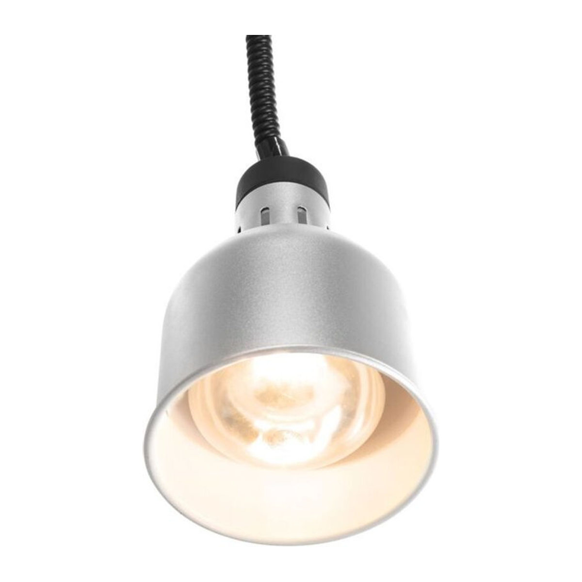 Hendi Höhenverstellbare Wärmelampe aus Aluminium in Silber mit E27 Fassung, Durchmesser: 17,5 cm, Höhe: 25 cm - Bild 1