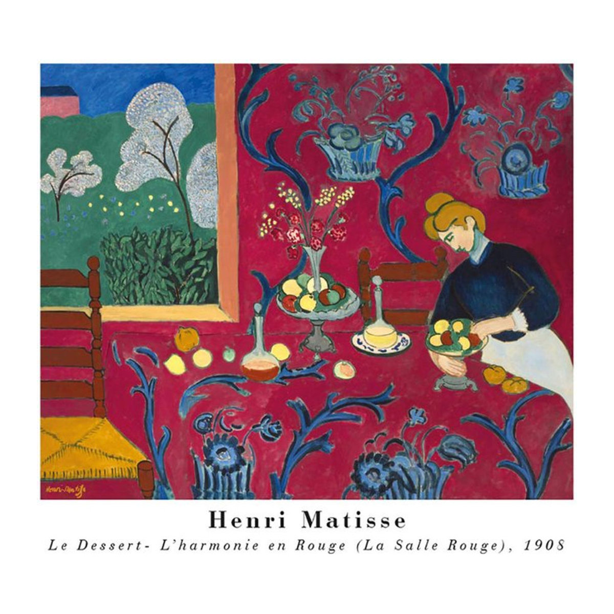 Henri Matisse Das Dessert: Harmonie in Rot Das Rote Zimmer Kunstdruck auf Papier in Rot - Bild 1