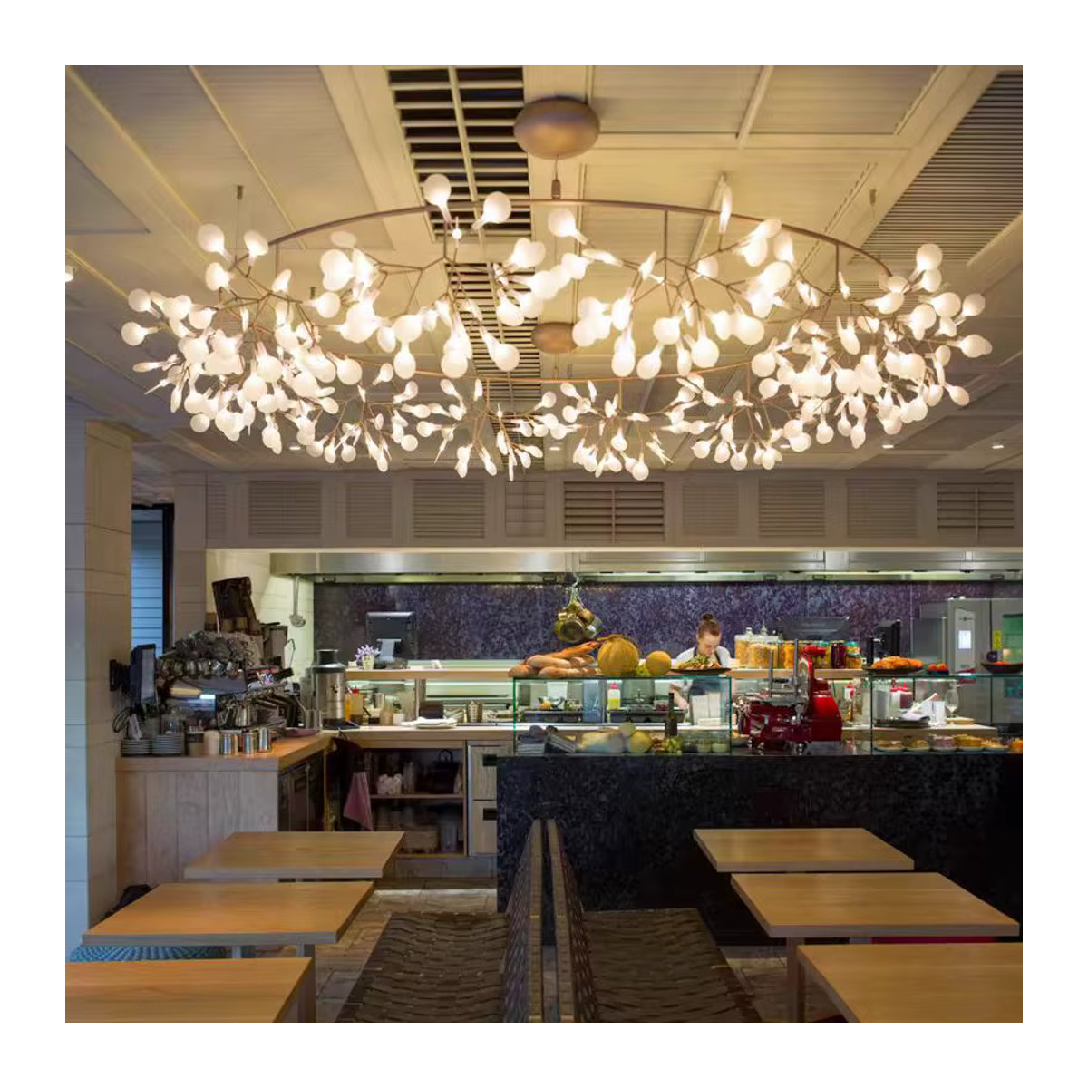 Heracleum Kronleuchter Firefly LED-Lampe in Roségold im skandinavischen Design für Wohnzimmer und Hotels - Bild 3