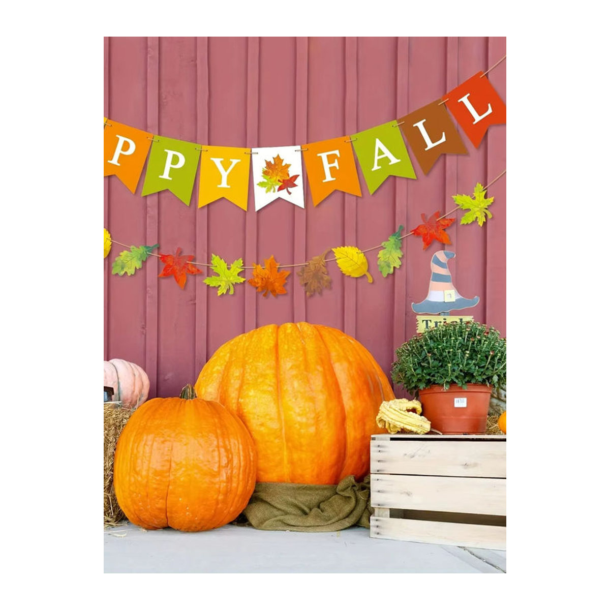 Herbstliche Ahornblätter Girlande aus Papier als dekorative Wanddekoration für Halloween und Thanksgiving in Mehrfarbig - Bild 5
