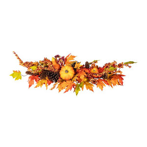 Herbstliche Tischdeko Pflanze von viva domo in Orange, Braun und Mehrfarbig
