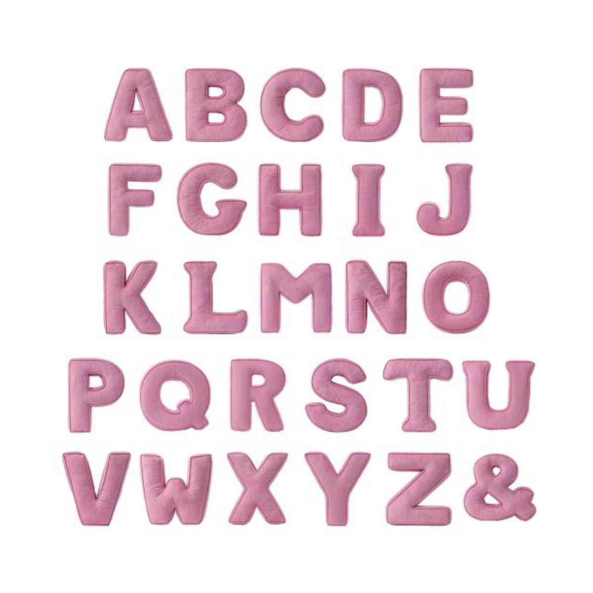 Hercules Kord-Buchstabenkissen in Rosa als dekoratives Alphabet-Zierkissen für Sofa und Wohnzimmer - Bild 1