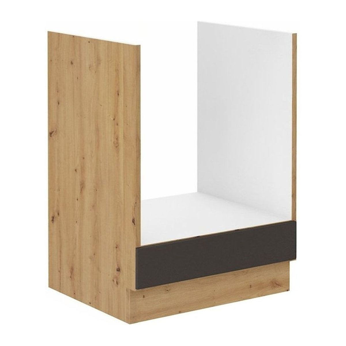 Herd Unterschrank Stilo in Grau und Eiche Natur für deine Küchenzeile, Breite: 60 cm - Bild 1