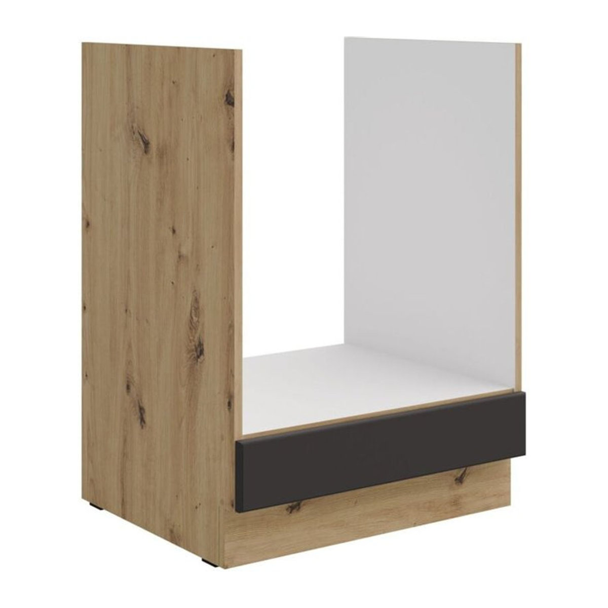 Herd Unterschrank Stilo in Grau und Eiche Natur für deine Küchenzeile, Breite: 60 cm - Bild 2