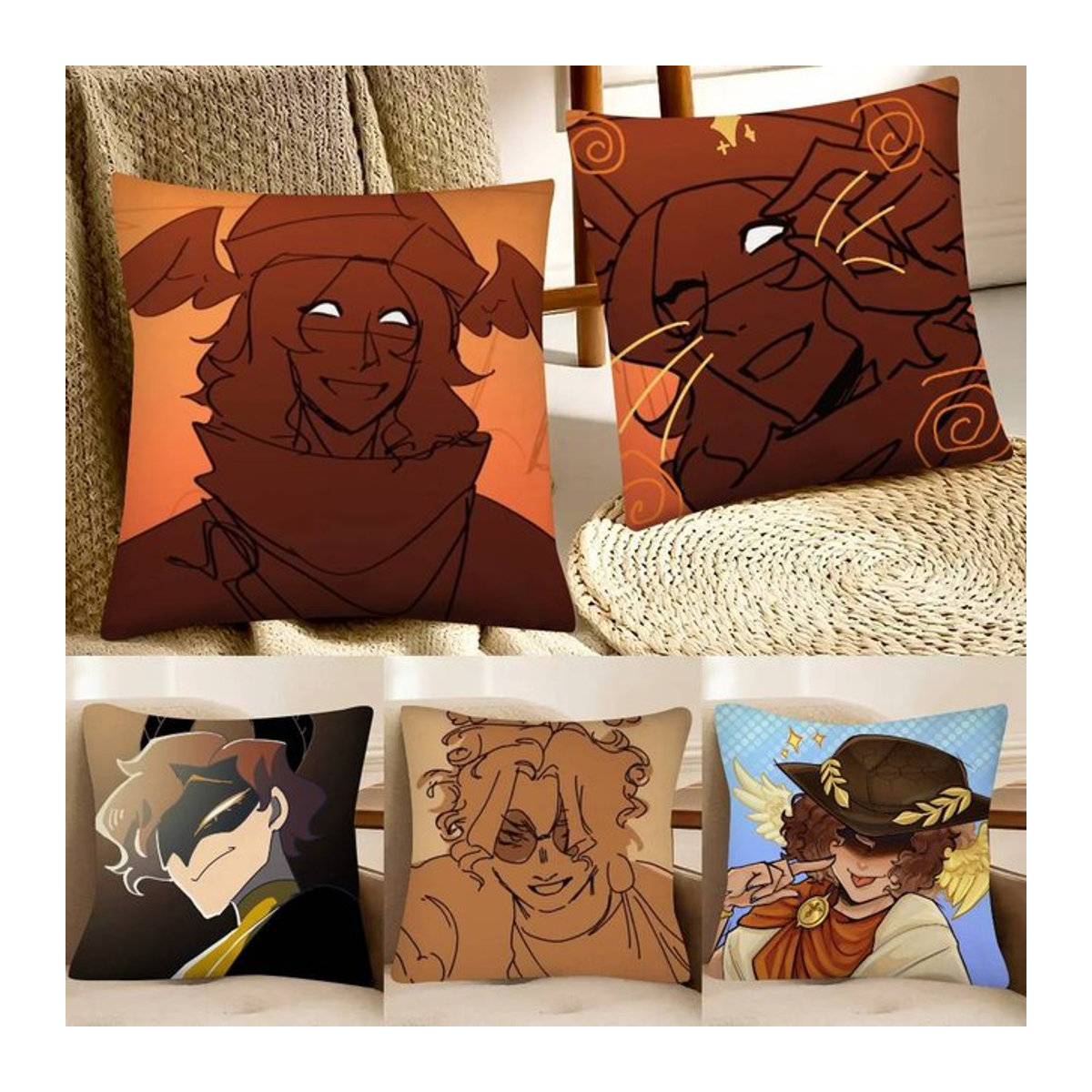Hermes E-Epic The M-Musical Kissenbezug, quadratischer Dekokissenbezug für Sofa und Schlafzimmer, mehrfarbig - Bild 1