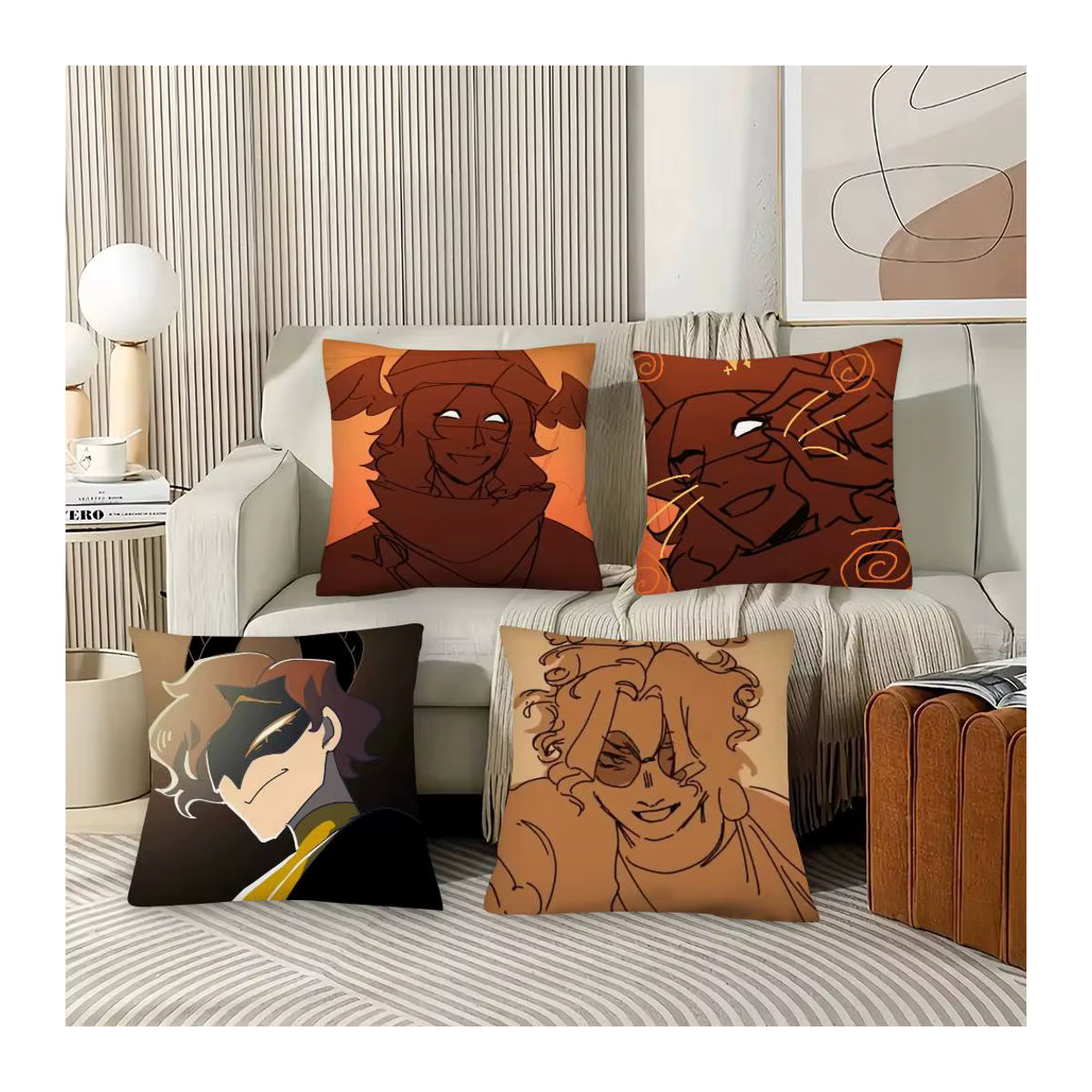 Hermes E-Epic The M-Musical Kissenbezug, quadratischer Dekokissenbezug für Sofa und Schlafzimmer, mehrfarbig - Bild 2