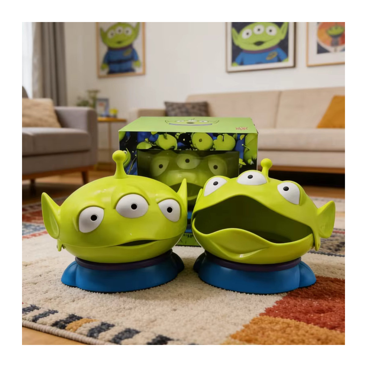 HEROCROSS Alien Aufbewahrungsbox Organizer aus Kunststoff in Grün für kleine Sammlerfiguren und Desktop-Dekoration - Bild 2