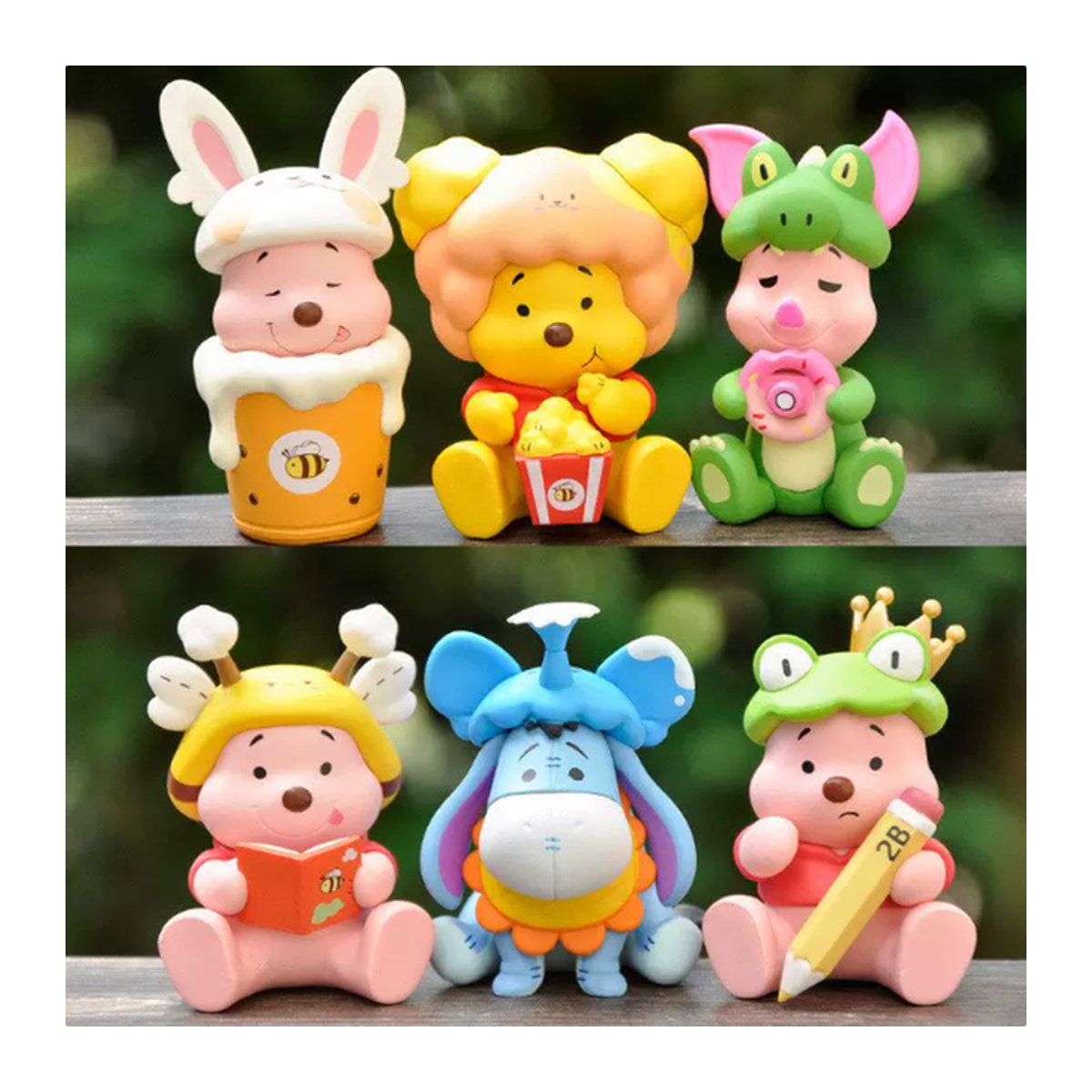 HEROCROSS Gelber Bär Blind Box, Handgemachte Welpen-Honigtopf-Figur aus Kunstharz, Cartoon-Puppe als Desktop-Dekoration in Gelb - Bild 1
