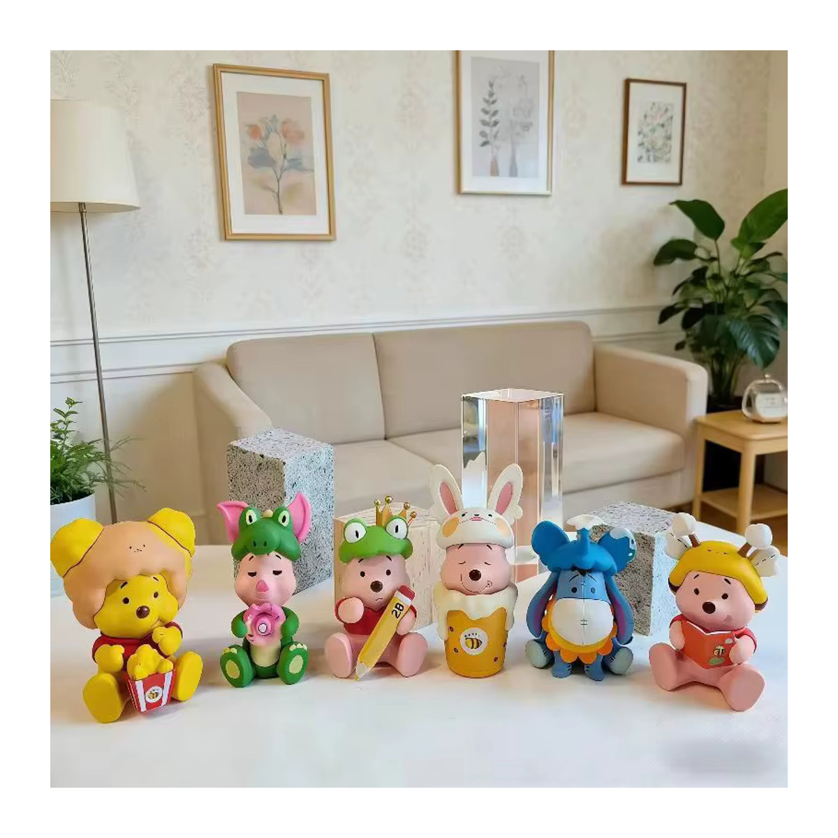 HEROCROSS Gelber Bär Blind Box, Handgemachte Welpen-Honigtopf-Figur aus Kunstharz, Cartoon-Puppe als Desktop-Dekoration in Gelb - Bild 2