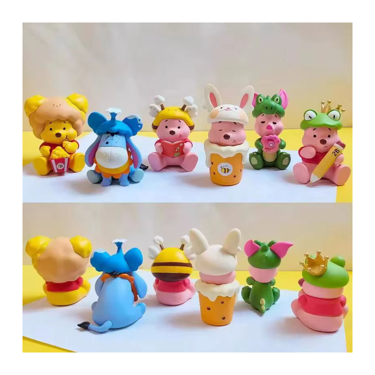 HEROCROSS Gelber Bär Blind Box, Handgemachte Welpen-Honigtopf-Figur aus Kunstharz, Cartoon-Puppe als Desktop-Dekoration in Gelb - Bild 3