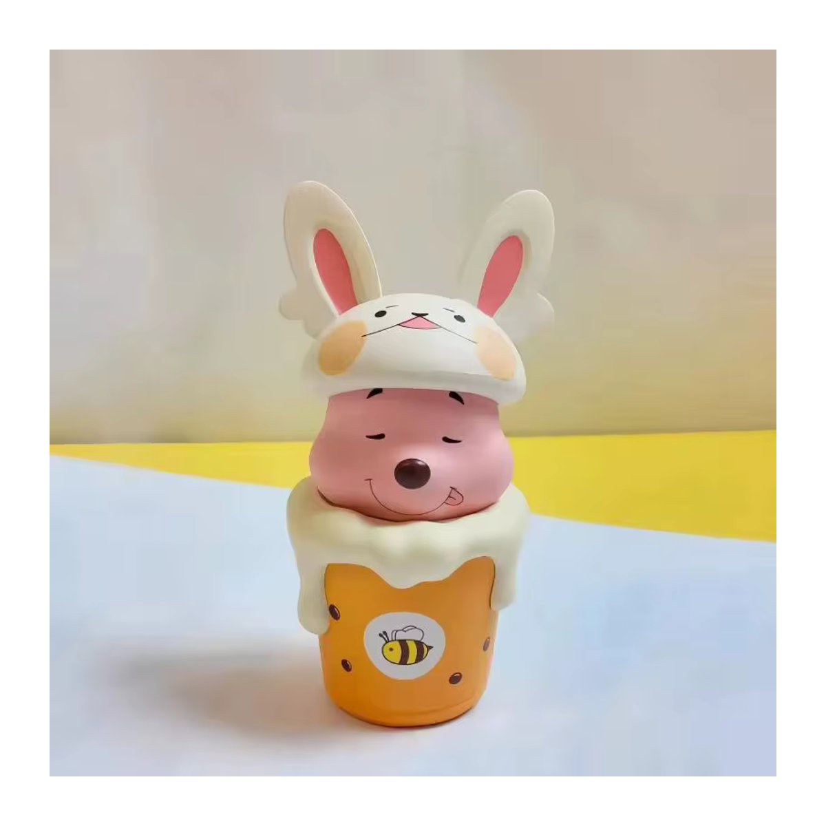 HEROCROSS Gelber Bär Blind Box, Handgemachte Welpen-Honigtopf-Figur aus Kunstharz, Cartoon-Puppe als Desktop-Dekoration in Gelb - Bild 4