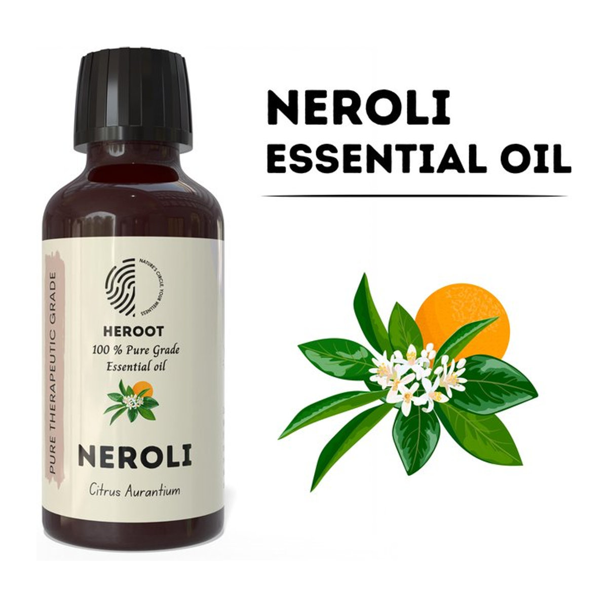 Heroot Neroli Ätherisches Öl mit blumig-zitrusartigem Aroma, 10 ml - Bild 1