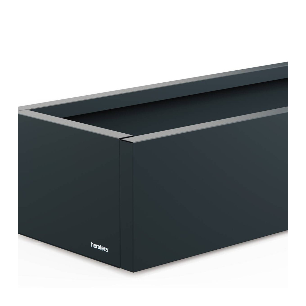 Herstera Garden Pflanzkübel Cube modern aus Metall in Grau B/H/T: 100 x 40 x 25 cm - Bild 2