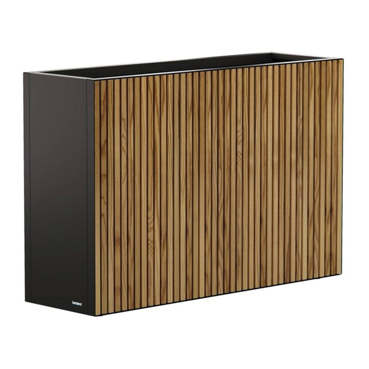 Herstera Garden Pflanzkübel Deco Planter Divider L aus Holz und Metall in Schwarz und Natur, B/T/H: 120 x 40 x 80 cm - Bild 3