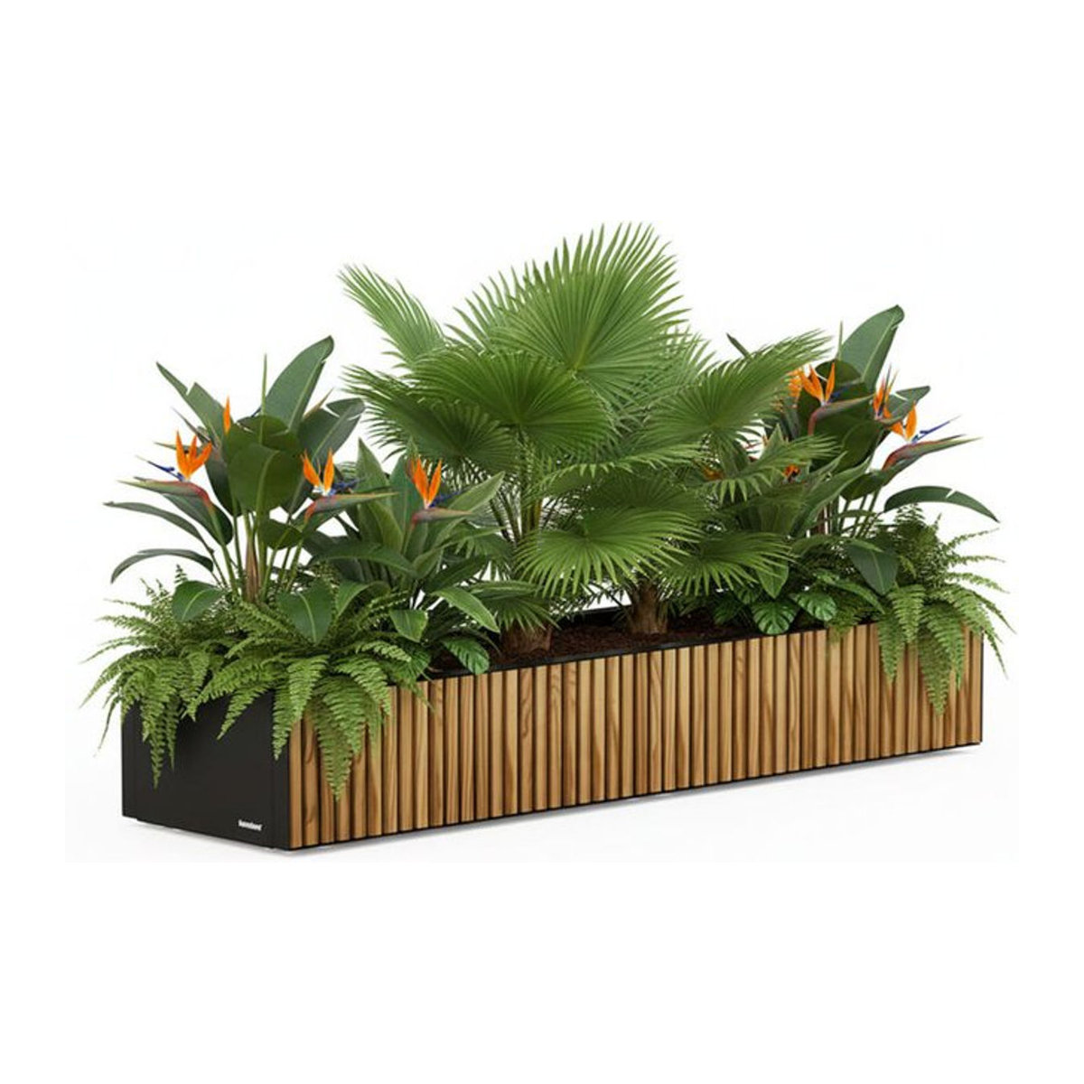 Herstera Garden Pflanzkübel Deco Planter Xic Wood L in Schwarz und Natur, B/T/H: 40 x 25 x 150 cm - Bild 2