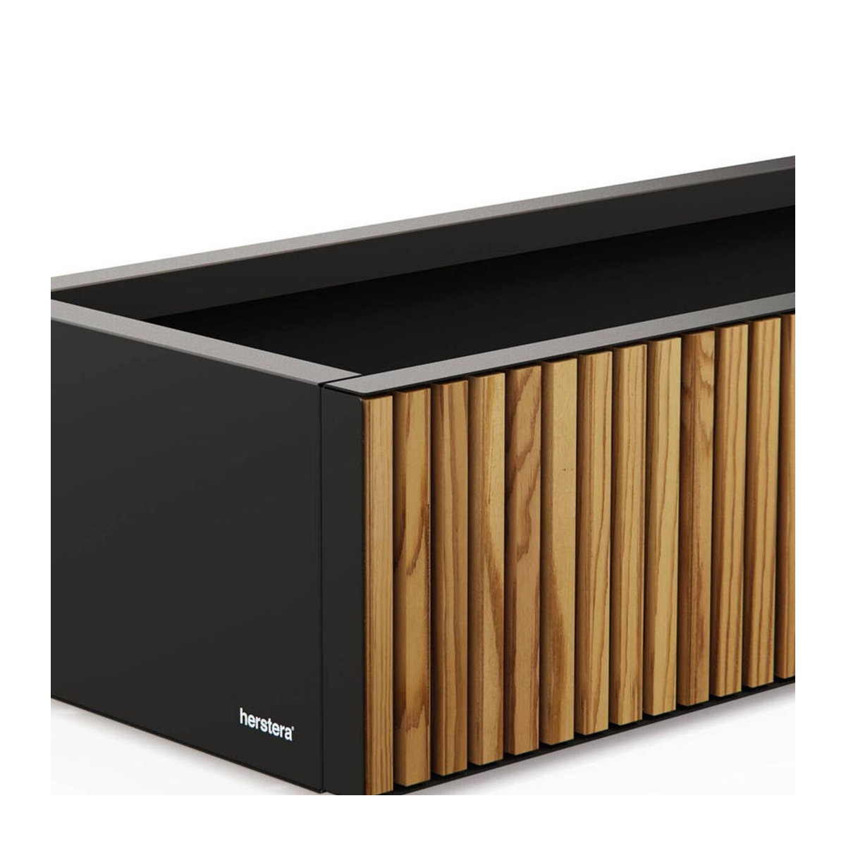 Herstera Garden Pflanzkübel Deco Planter Xic Wood L in Schwarz und Natur, B/T/H: 40 x 25 x 150 cm - Bild 3