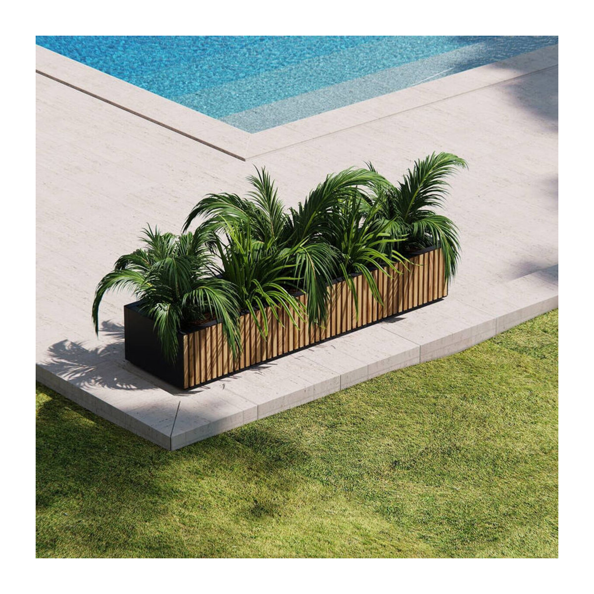 Herstera Garden Pflanzkübel Deco Planter Xic Wood L in Schwarz und Natur, B/T/H: 40 x 25 x 150 cm - Bild 5