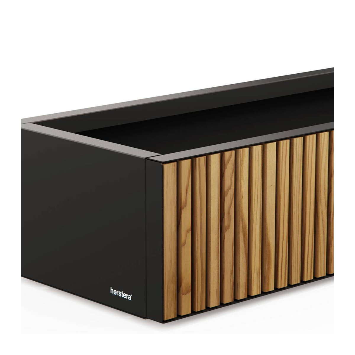 Herstera Garden Pflanzkübel Deco Planter Xic Wood M in Schwarz und Natur, rechteckig, B/H/T: 40 x 100 x 25 cm - Bild 3