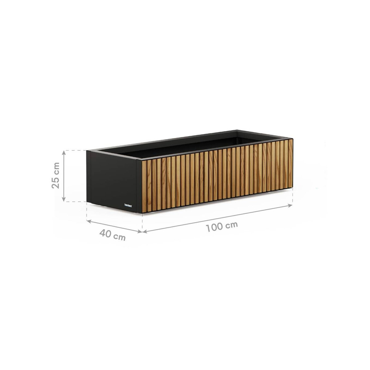 Herstera Garden Pflanzkübel Deco Planter Xic Wood M in Schwarz und Natur, rechteckig, B/H/T: 40 x 100 x 25 cm - Bild 5