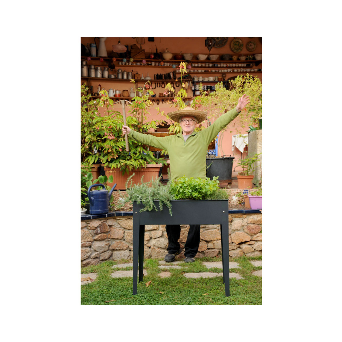 Herstera Metall Hochbeet Urban mit spezieller Bodenplatte, anthrazit, B: 40 cm, T: 100 cm, H: 84 cm - Bild 3