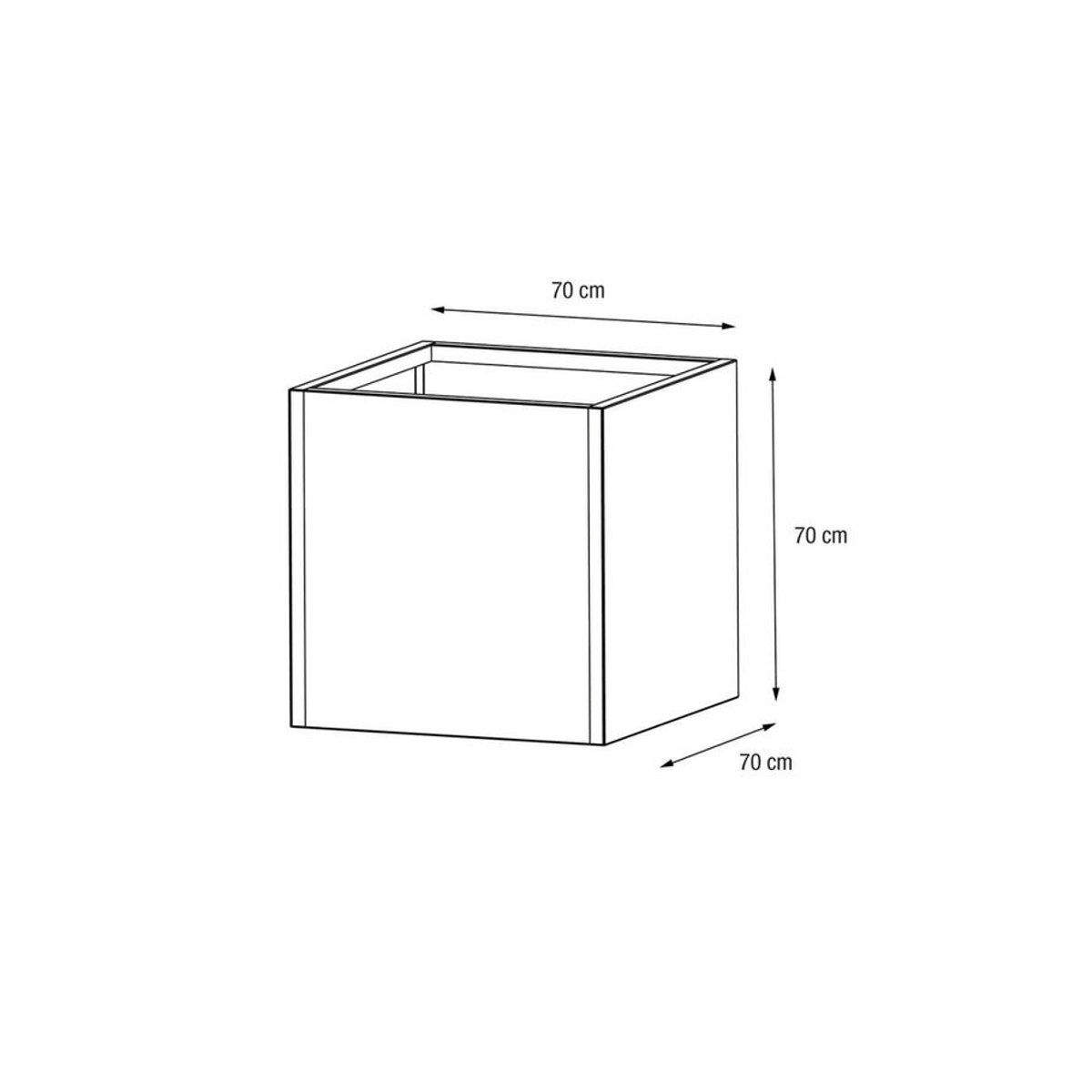 Herstera Metall Pflanzkübel Cube quadratisch Anthrazit B/T/H: 70 x 70 x 70 cm - Bild 3