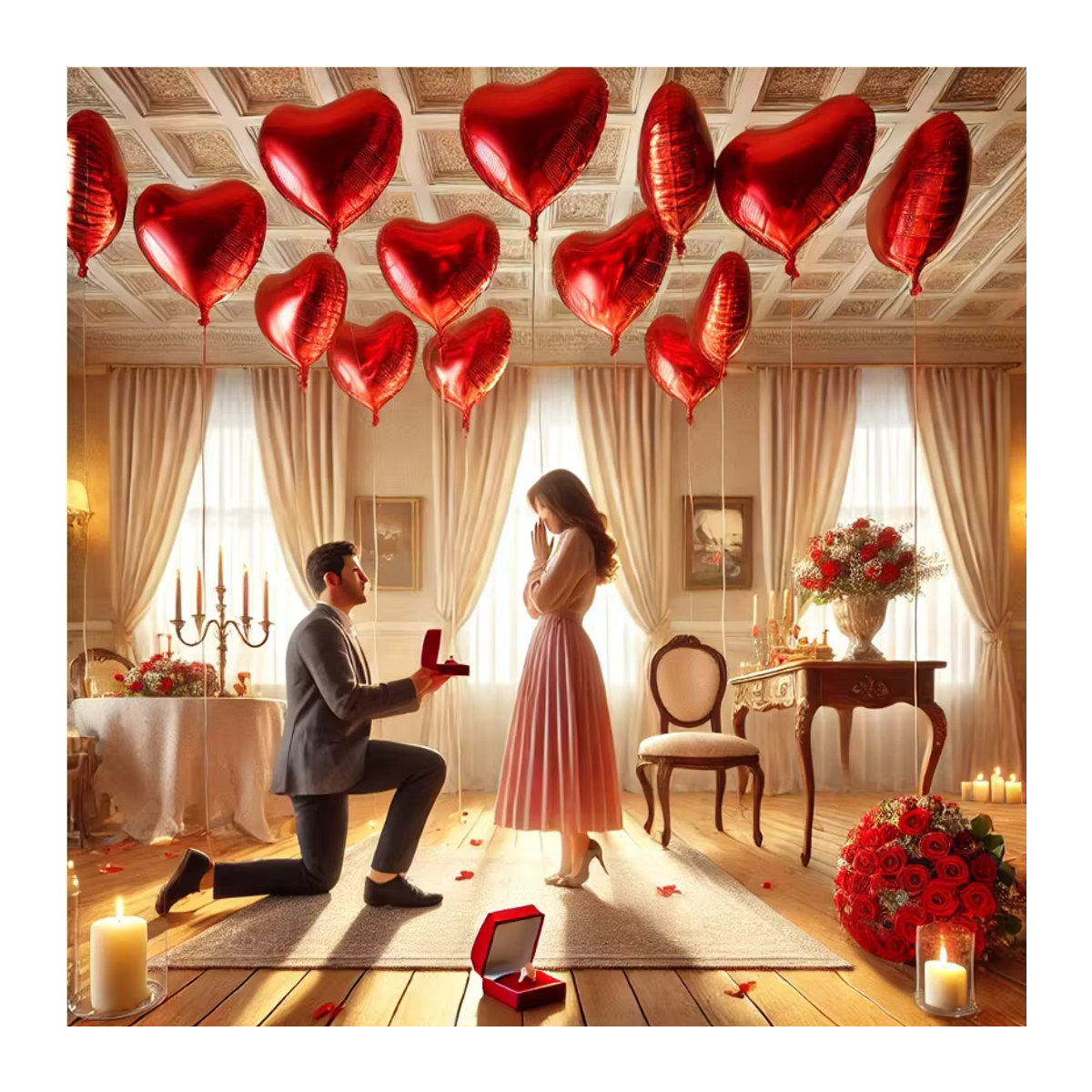 Herzförmige Aluminiumfolienballons von YAYB in Rot, 45,72 cm Durchmesser, ideal für Valentinstag und Hochzeitsdekorationen - Bild 2