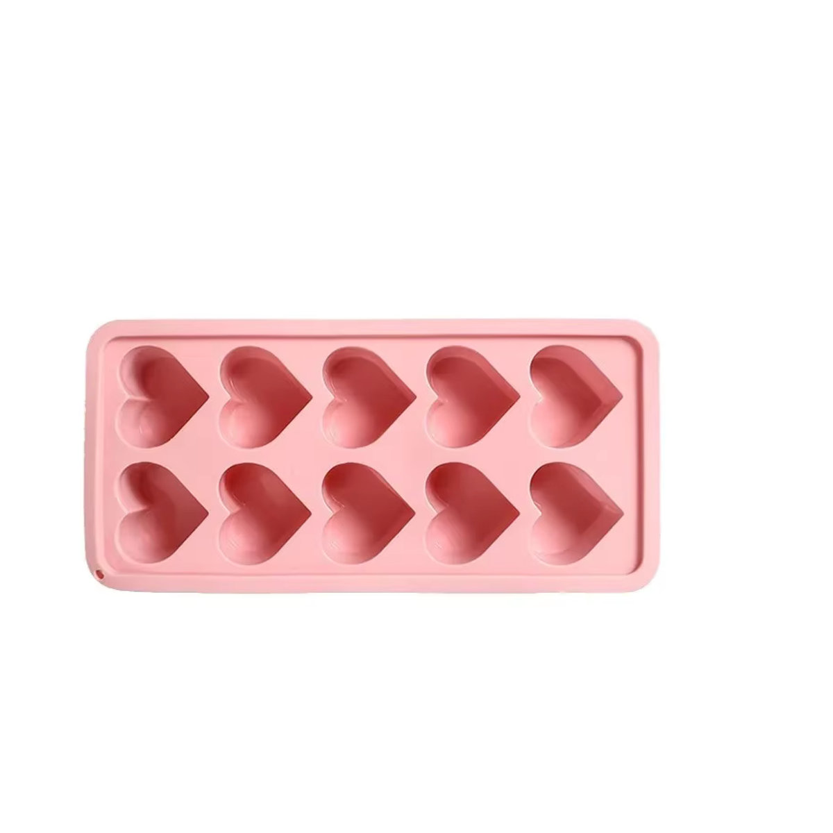Herzförmiger Silikon-Eis am Stiel Maker in Rosa für DIY Eiscreme, Pudding und Schokolade - Bild 1