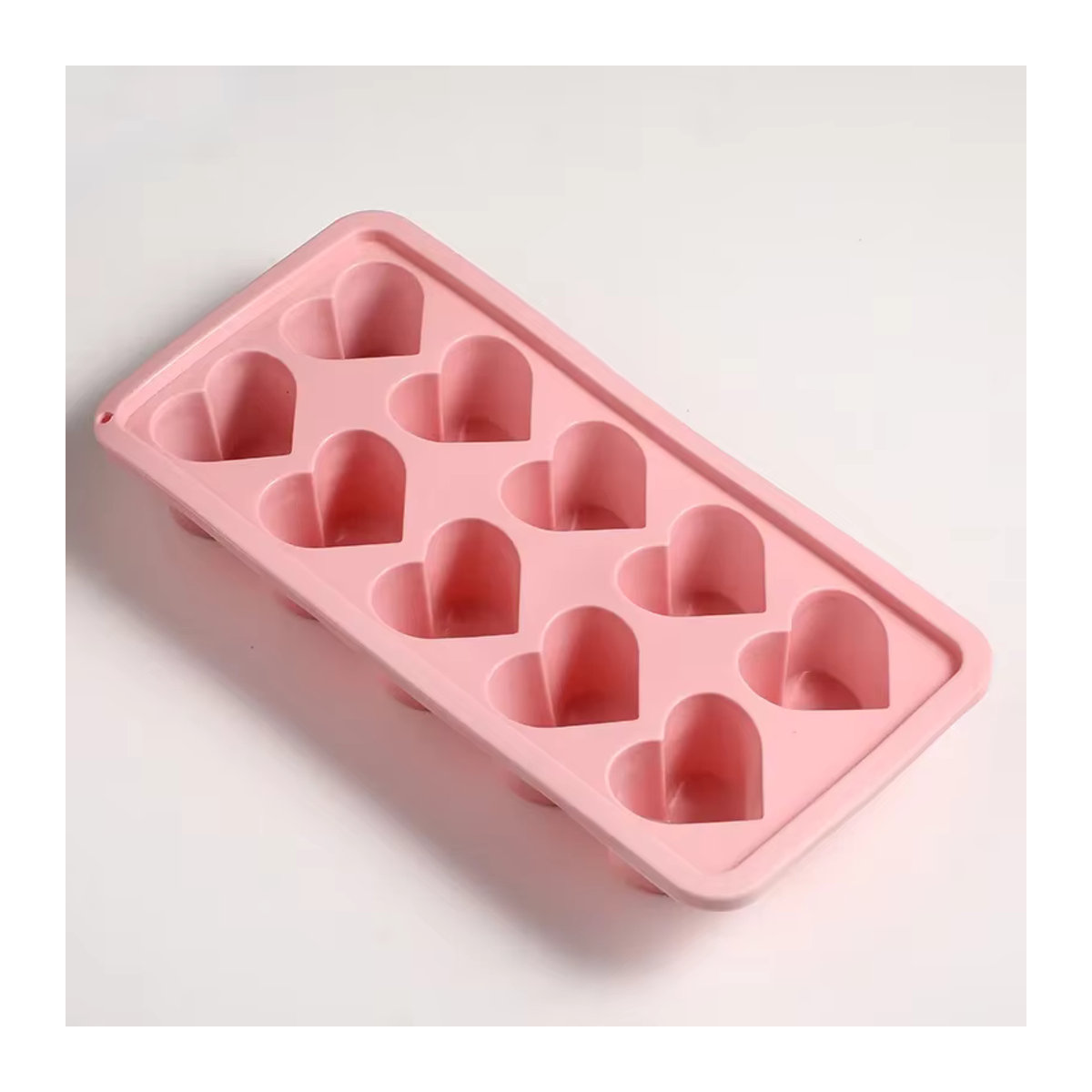 Herzförmiger Silikon-Eis am Stiel Maker in Rosa für DIY Eiscreme, Pudding und Schokolade - Bild 2