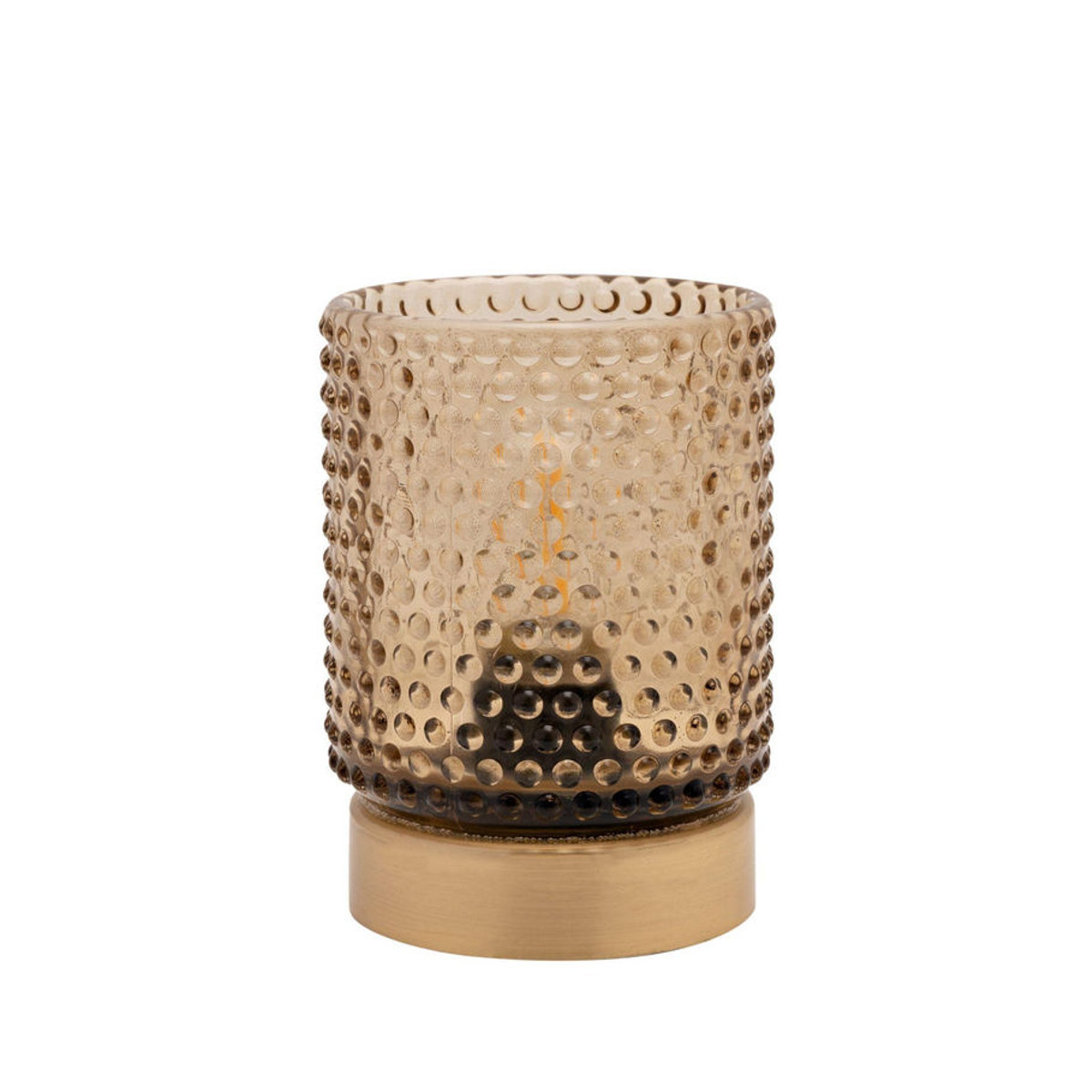 HESTIA Glas-Teelichthalter in Braun mit LED-Beleuchtung, modern und zylindrisch - Bild 2