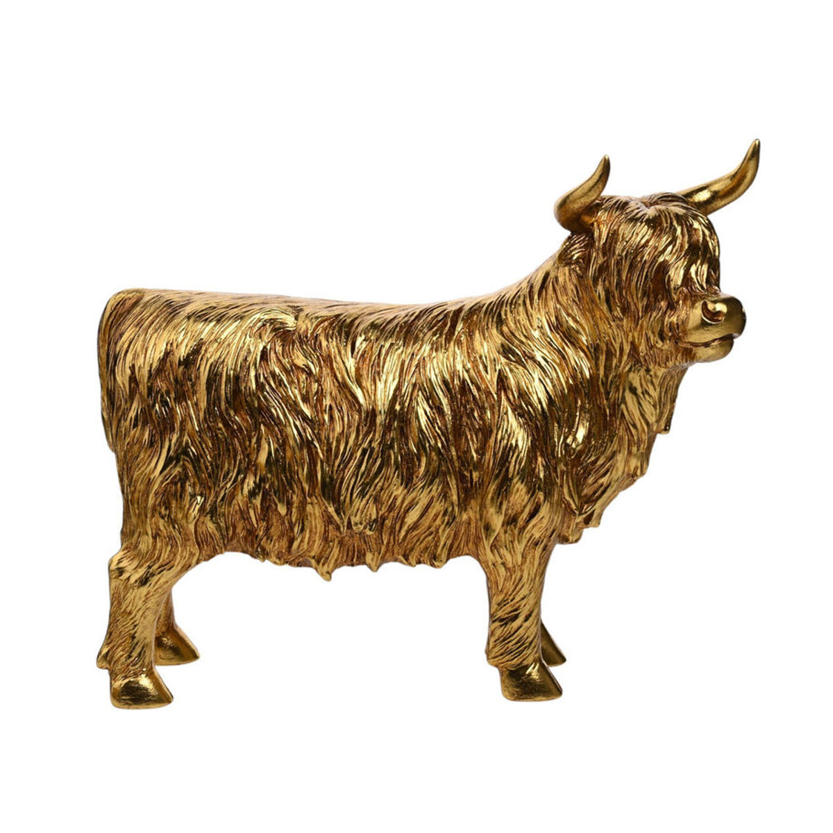 Hestia Hochlandrind Ornament S in Gold aus Kunstharz und Metall - Bild 3