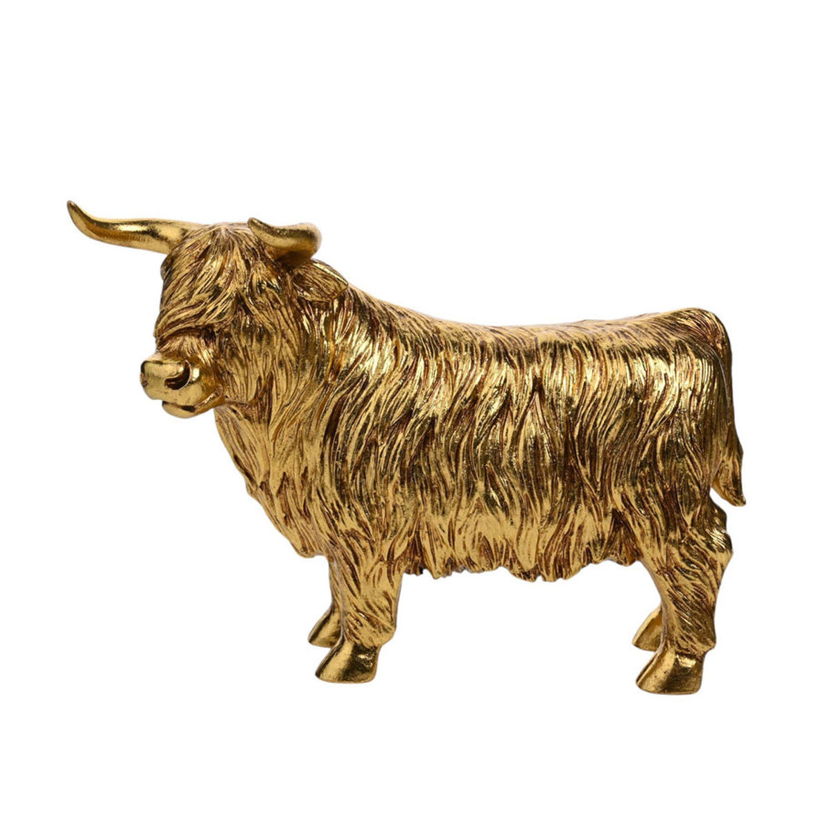 Hestia Hochlandrind Ornament S in Gold aus Kunstharz und Metall - Bild 4