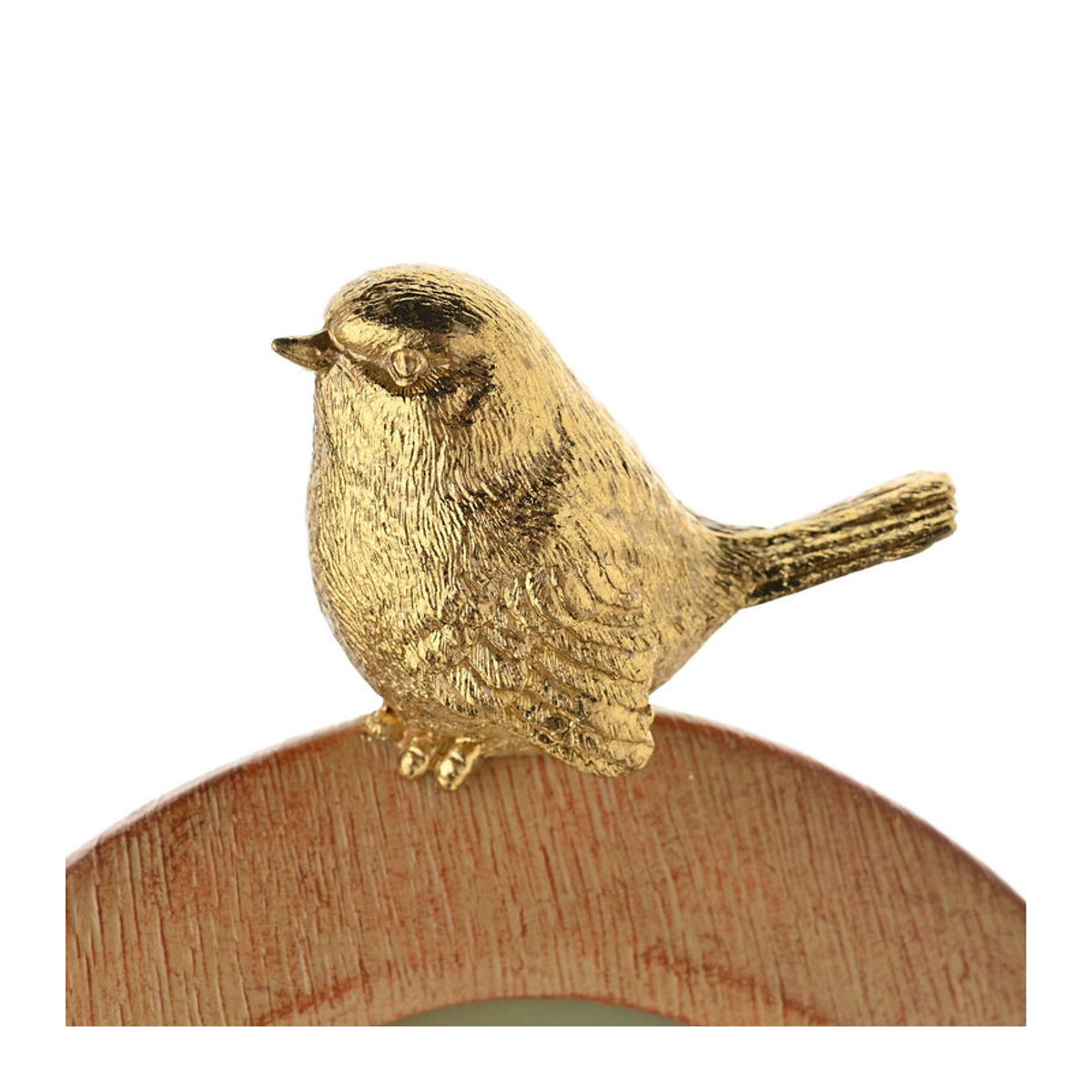 Hestia Ovaler Bilderrahmen in Holzoptik mit Goldvogel, Braun/Gold, 5 x 7 Zoll - Bild 2