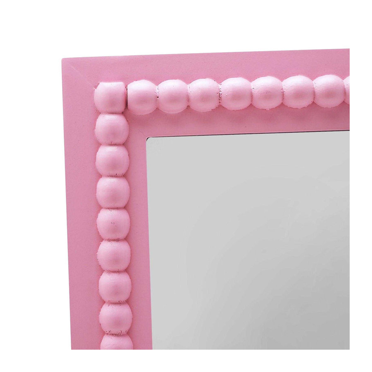 Hestia Perlenwandspiegel in Rosa, rechteckiger Wandspiegel aus Holz und Kunststoff, B/H: 41 x 31,5 cm - Bild 1