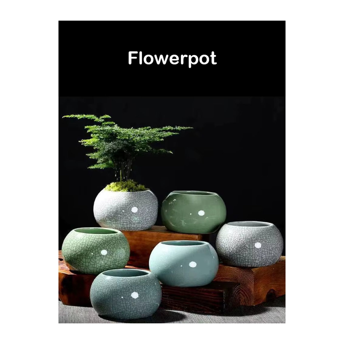 HEYYES Keramik Blumentopf Geyao Eis Riss Design Rund Mehrfarbig - Bild 4