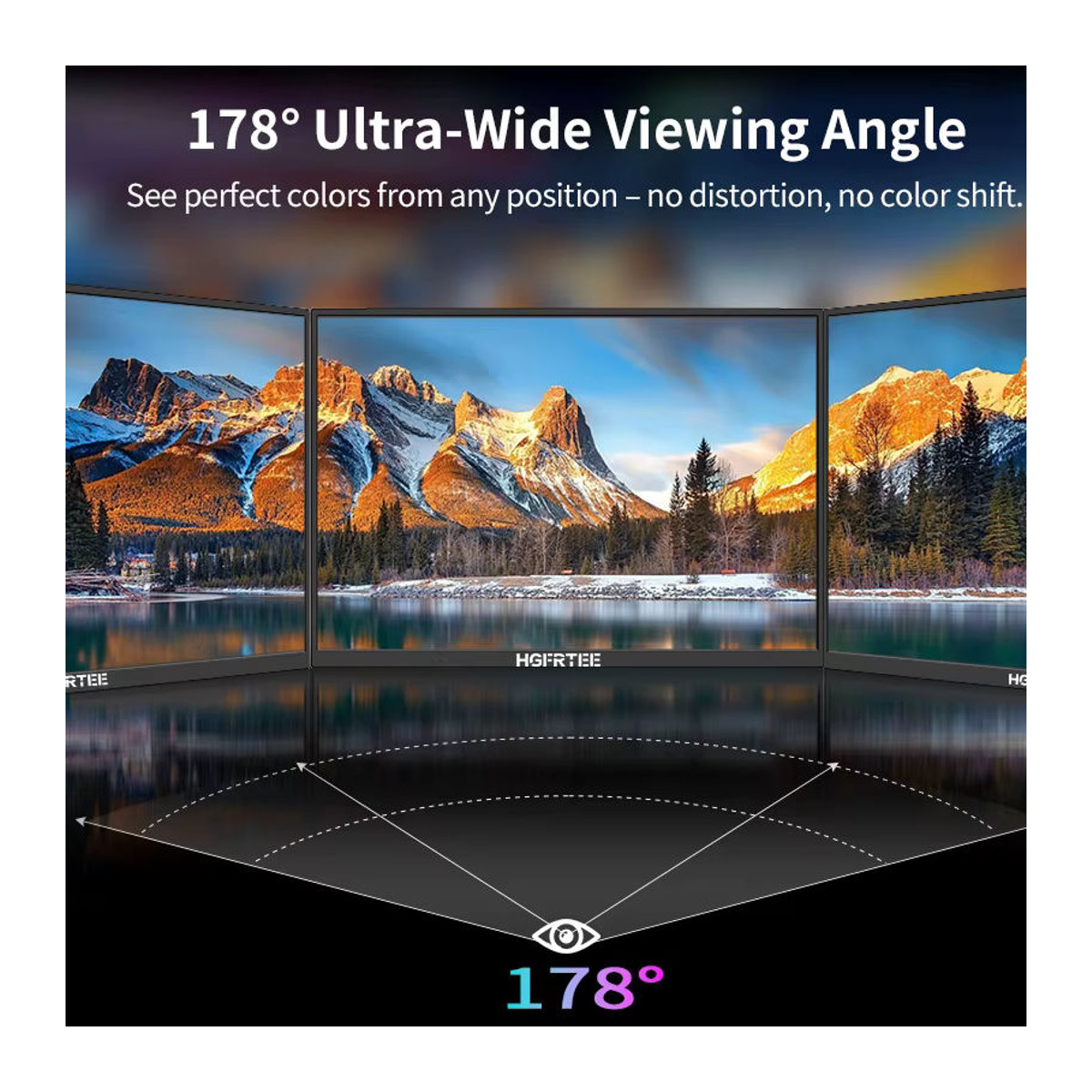 HGFRTEE Tragbarer 13,5 Zoll Monitor mit 2,2K Auflösung, 520cd/m2 und 100 % sRGB, Schwarz, HDMI und Typ-C für Laptop, PS4/5, Switch und Xbox - Bild 2