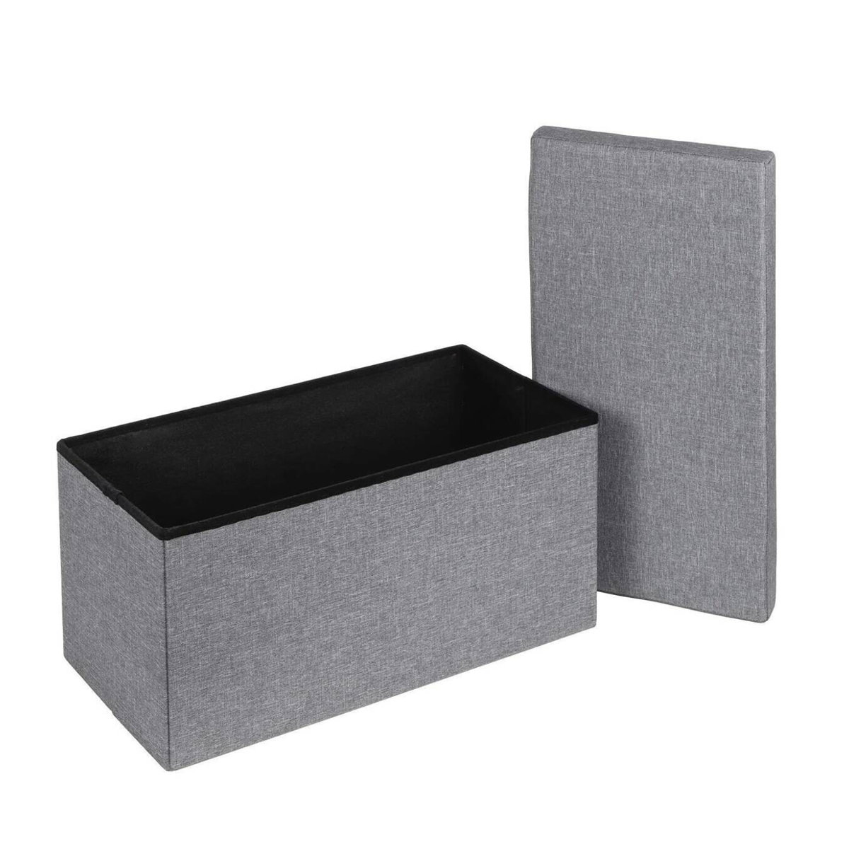 HI Sitzbank mit Aufbewahrungsfunktion als Sitztruhe in Grau, B/H/L: 38 x 38 x 76 cm - Bild 3