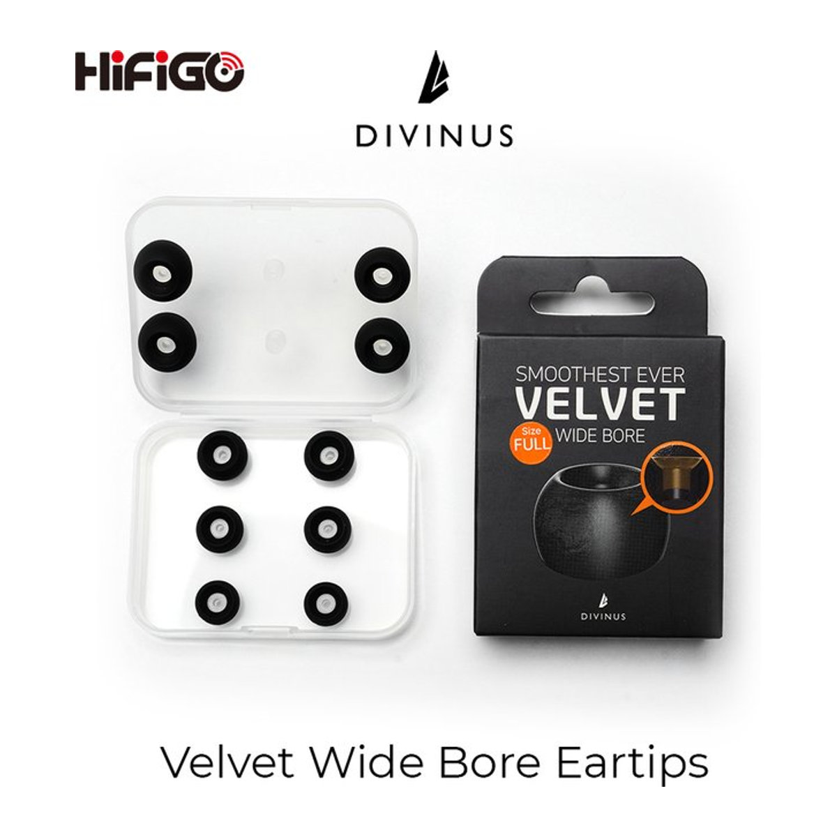 HiFiGo DIVINUS Samt-Kopfhörer-Ohrstöpsel aus Silikon in Schwarz mit breiter Bohrung für 4–6 mm Düsen für Dunu Davinci - Bild 1