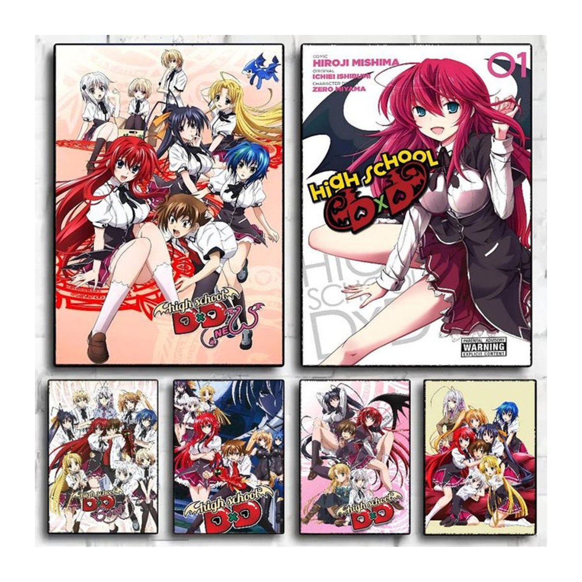 High School DxD Vintage DIY Klebeposter für deine Wanddekoration in Mehrfarbig - Bild 1